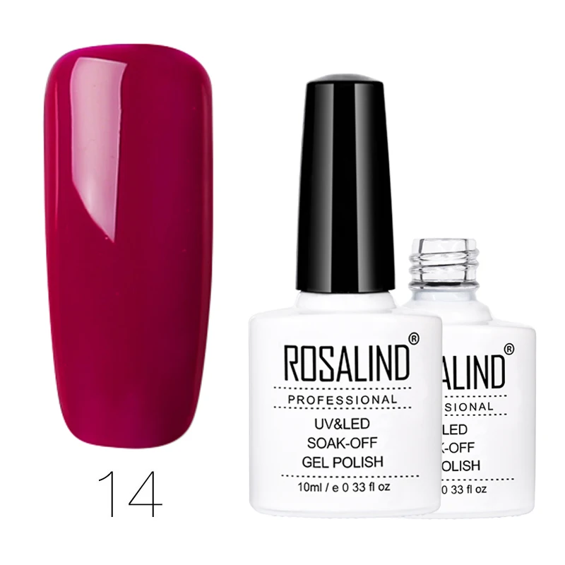 Rosalind гель 1 10 мл сплошной цвет серия 01-30 высокое качество замачиваемый УФ светодиодный Гель-лак для ногтей полустойкий лак - Цвет: 14