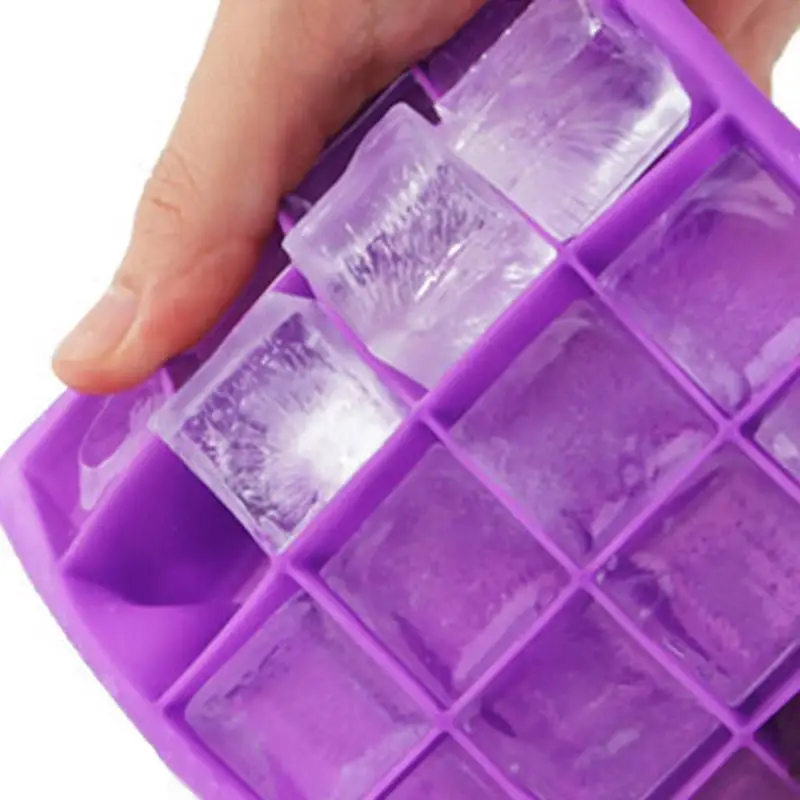 DIY мини форма для льда Силиконовый поднос для льда квадратный фруктовый мороженое производитель барная Питьевая кухонные принадлежности синий, фиолетовый, зеленый, красный