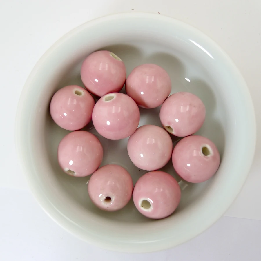 Китайские керамические, фарфоровые шарики, фарфоровые шарики для изготовления ювелирных изделий, 18 мм, 10 шт./лот, бусины# A120A