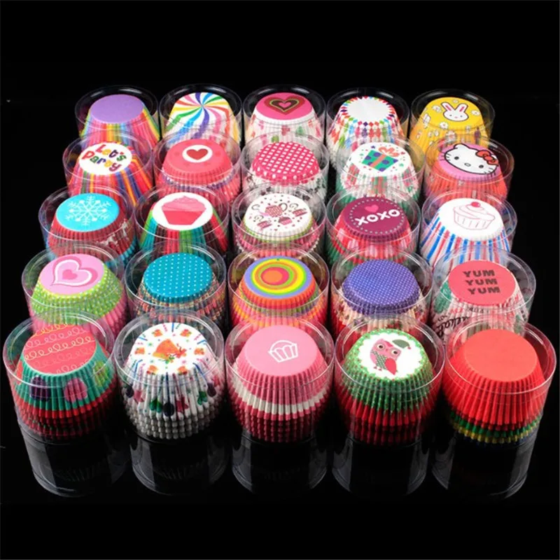 

TTLIFE 100pcs/lot Muffin Paper Boxes Cupcake Wrappers Baking Cups Cases Muffins Cake Cup Kitchen Cake Decorating Tools DIY Tool