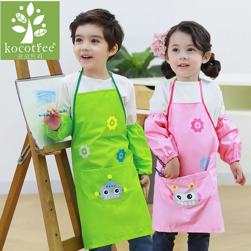 

Kocotree Cute Kids Children Kitchen Baking Painting Apron Baby Art Cooking Craft Bib Environmental Protection Sleeved Apron