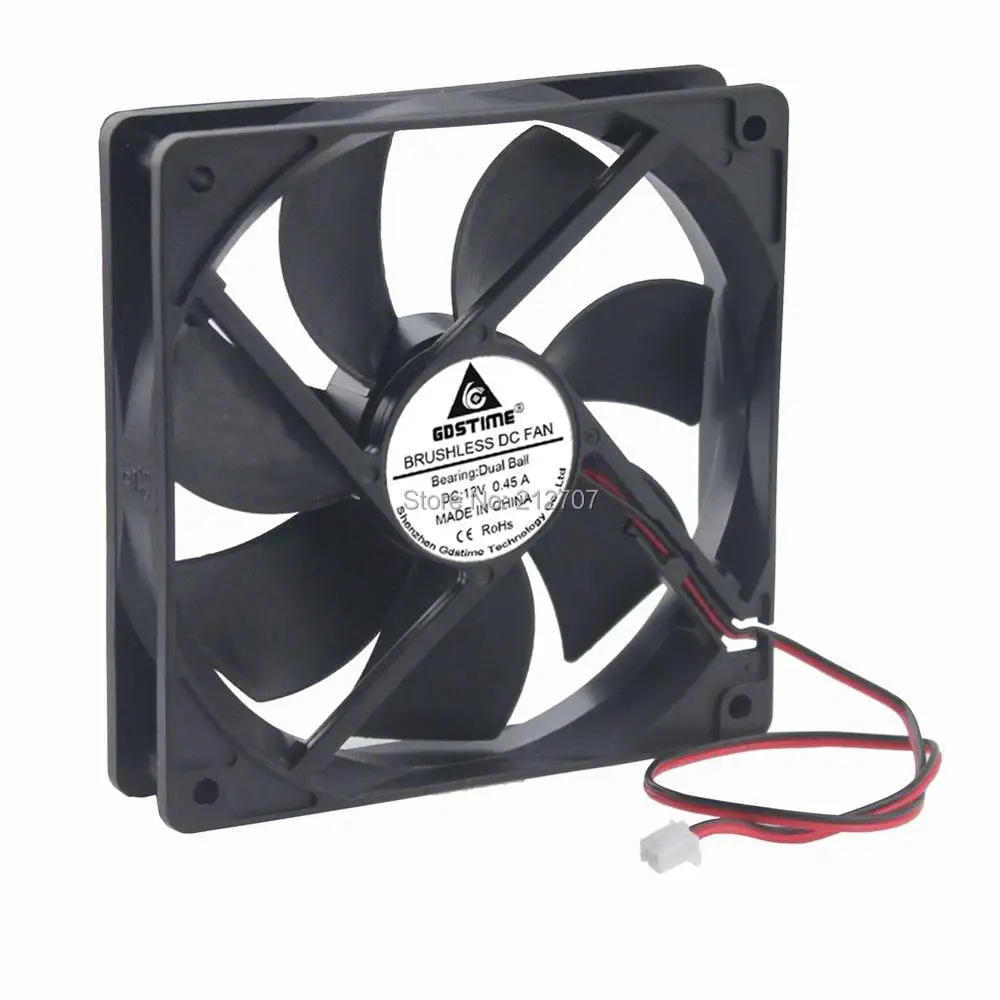 50 шт. Gdstime высокоскоростной 12025 120 мм 12 см В 2pin DC кулер вентилятор 120x120x25 шариковый