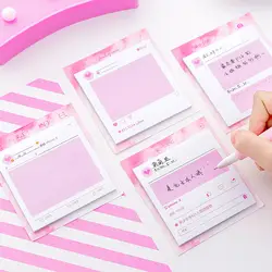 Милый каваи розовый девушка Dialog Box memo pad N раз Стикер для заметок планировщик наклейки блокноты офисные школьные канцелярские