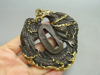 

Top Quallty Copper Gilt Japanese Katana Tsuba Sword Accessory/Phoenix Pattern Theme