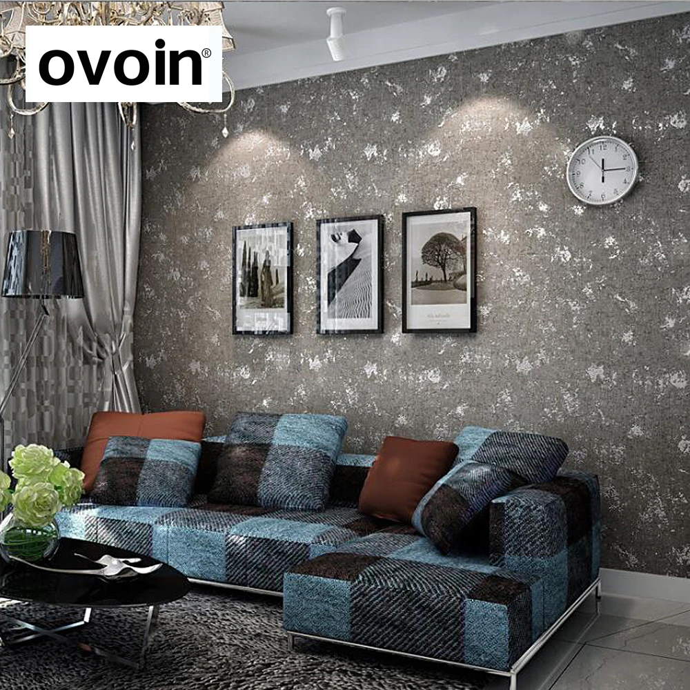 

Industril Concrete Texture Wall Design Gray Grey Wallpaper Modern For Walls Solid Color Plain Wall Paper Rolls Non Woven