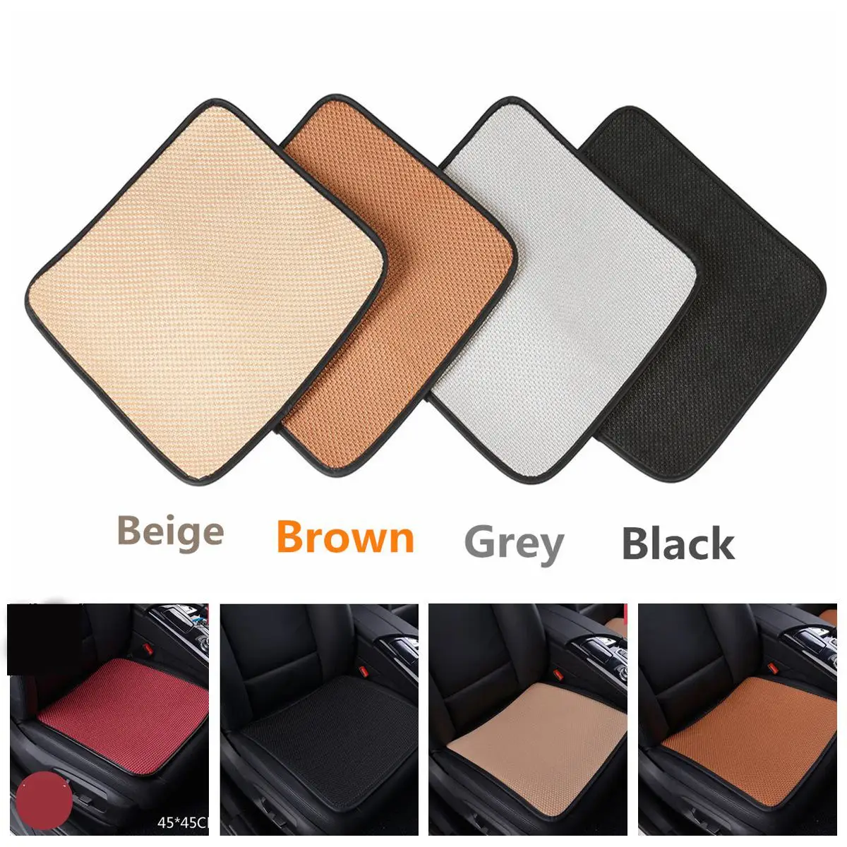 1 шт. чехлы для сидений автомобиля коврик с дышащей сеткой шелк льда прохладное лето переднее сиденье коврик покрытие Нескользящие колодки стул Универсальный