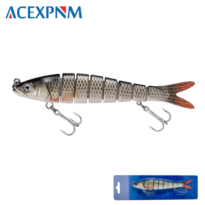 

2019 Top Water Hard Fishing Lure 14CM 25g Multi Jointed 3D Eyes 8-Segment Crankbait Swimbait 2 Treble Hook Fishing Accessories