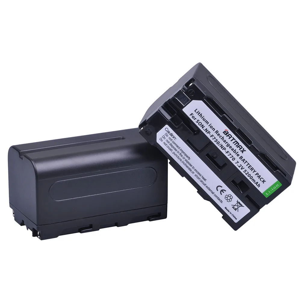 Kaufen 2 Stücke 5200 mAh NP F750 NP F770 NP F750 NP F770 Batterie + Schnelle LCD Dual USB Ladegerät für NP F970 F550 NP F960 F970 F950 NP F750 bat