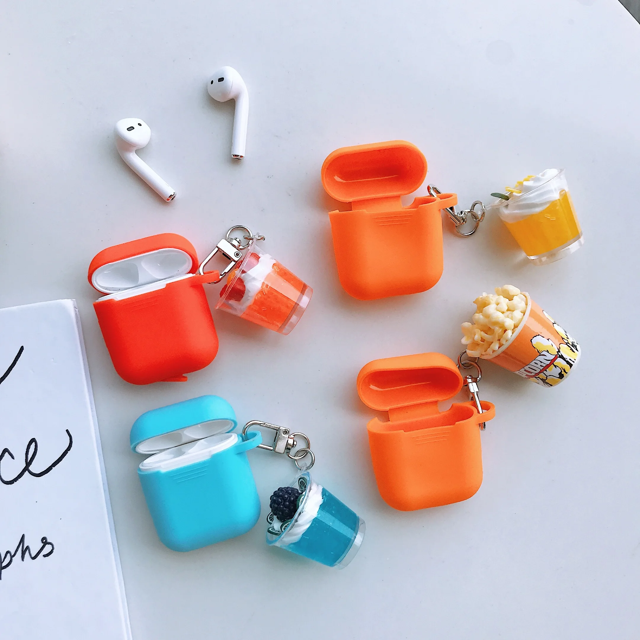 

Candy fruit Silicone Case sFor AirPods Cover Bluetooth Wireless Earphone Case TWS Charging Box Key Ring Hook Cover for Airpods
