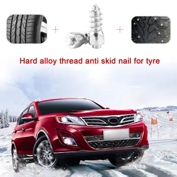 

100 Pcs Stud Screw 12mm Auto Car SUV ATV Anti-Slip Screw Stud Wheel Tyre Snow Tire Spikes Trim and Installation Tool