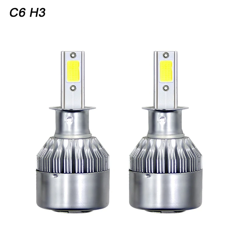 VicTsing 2pc C6 LED Car Headlights H1 H4 H7 H8H9H11 H109005HB3 9004HB1 9008 9007 H27 HB4 LED Headlight Light Bulb 72W 6000K (3)