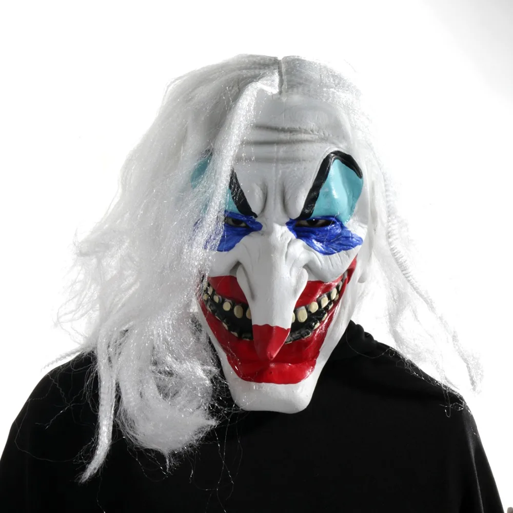 H& D Мужская страшная маска клоуна, маска на все лицо, костюм на Хэллоуин, Вечерние Маски-реквизиты