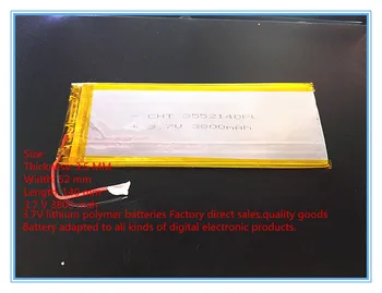 

best battery brand Free shipping New 3.7 V lithium polymer battery rechargeable battery 3552140 pl 3800 mah tablets