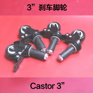 3" Castor of industry equipment rubber wheel Diameter of pillar 28mm