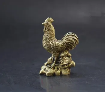 

Chinese pure brass zodiac chicken small statue 6cm