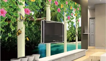 

Custom 3D Photo Wallpaper 3D Stereoscopic Flower vine landscape Living Room Sofa TV Background 3D Wall Mural Wallpaper