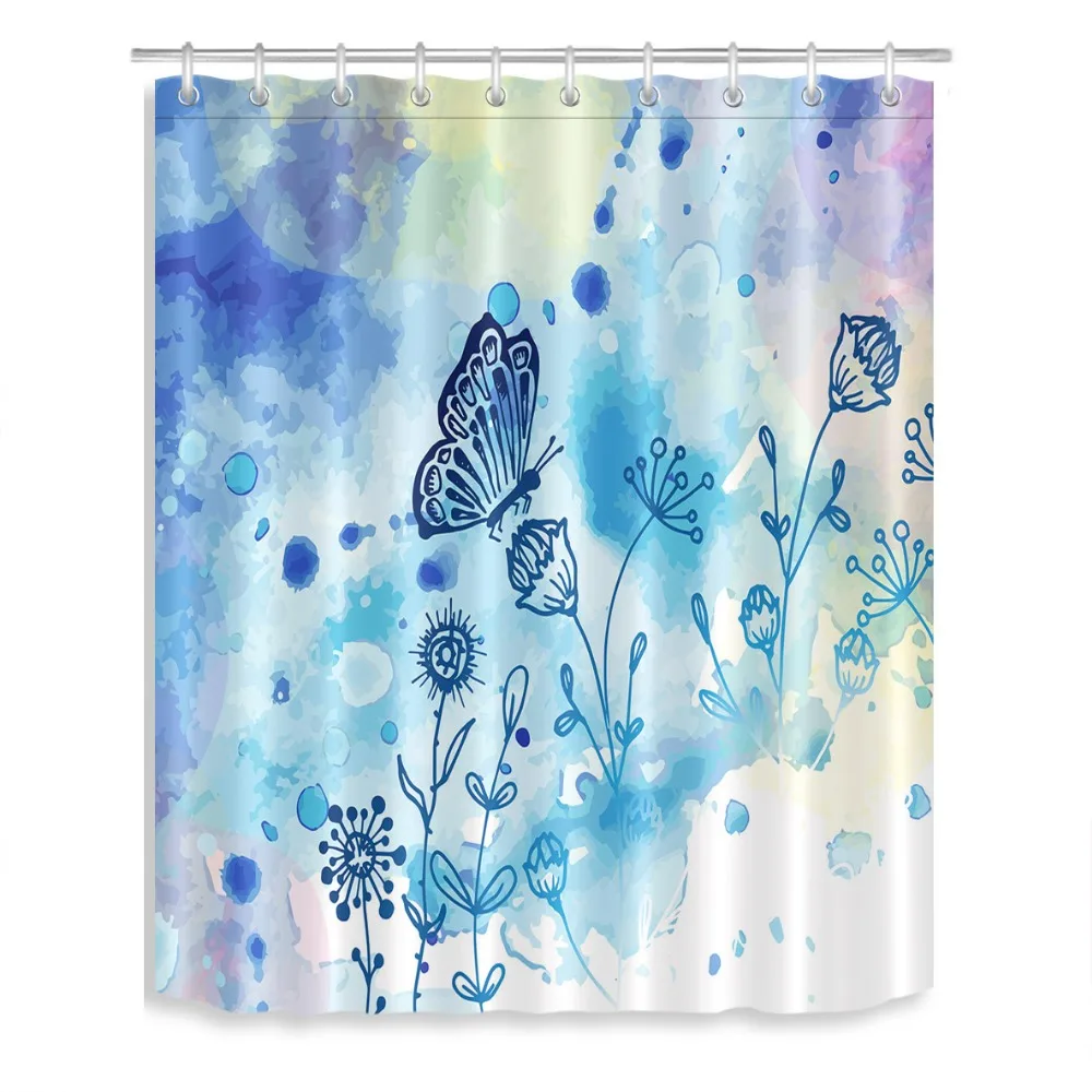 Brand new Mermaid Shower Curtain Waterproof Polyester Fabric /& 12hooks 71x71inch