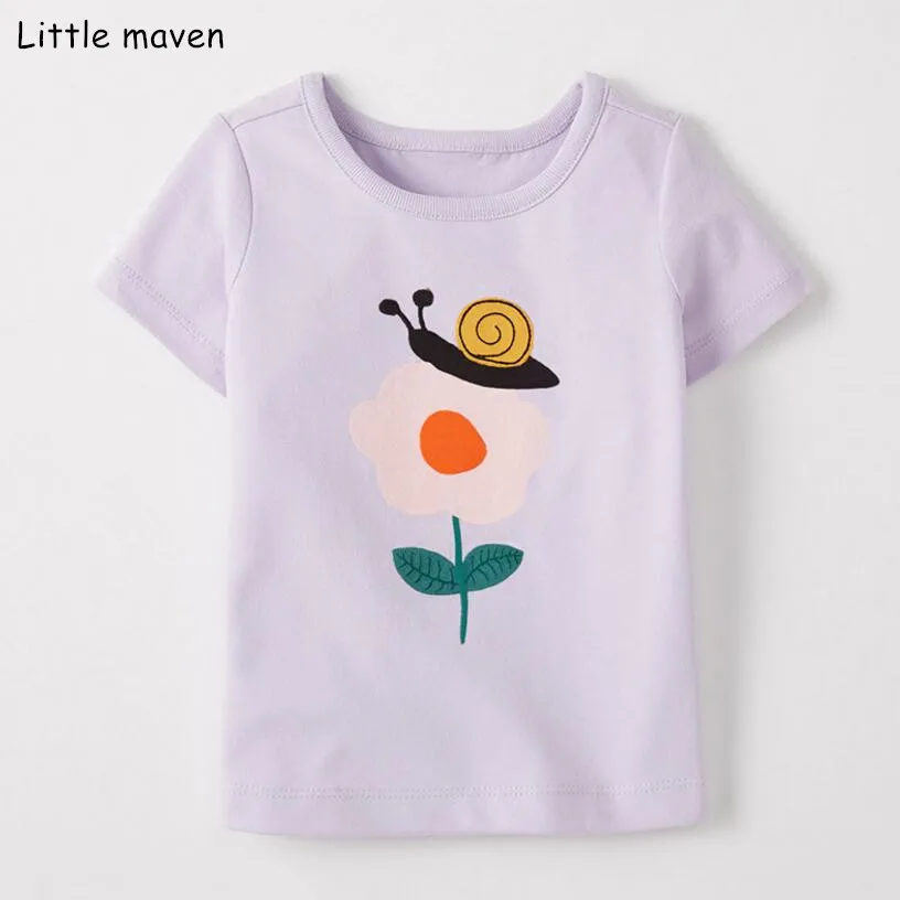 Little maven/детская одежда летняя для маленьких девочек футболка с короткими