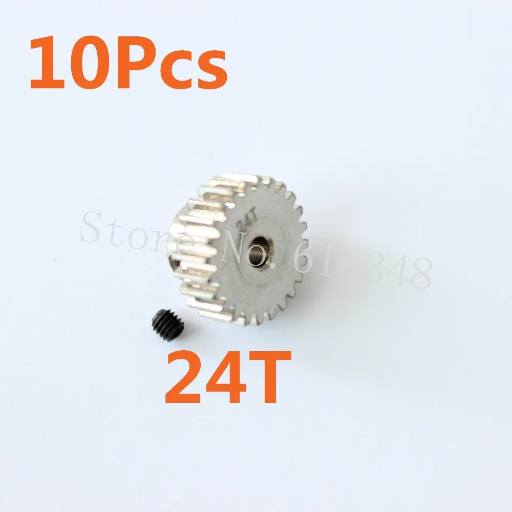 

10PCS 0.6 Modulus Steel Motor Pinion Gear 24T Metal For RC Model Car TRAXXAS HPI HSP Himoto 1/10 1/8