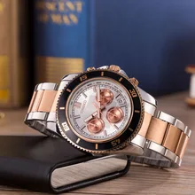 TIME100 мужские Кварцевые Часы Три окна ремешок из Нержавеющей Стали спортивные Повседневные Наручные Часы Для Мужчины