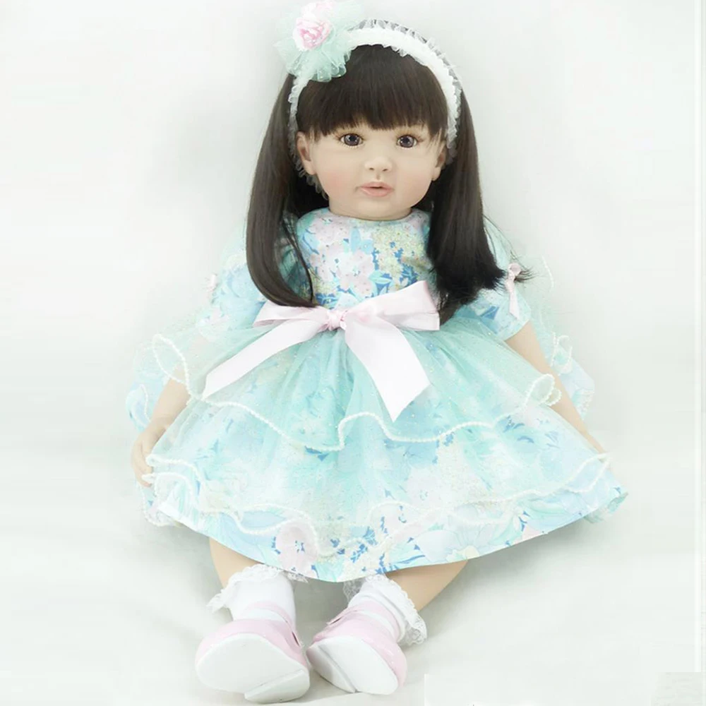 

24" Newborn Baby Dolls Reborn Lifelike soft cotton Body Silicone Alive Babies Handmade princess Dolls girls Funny gift diy toy