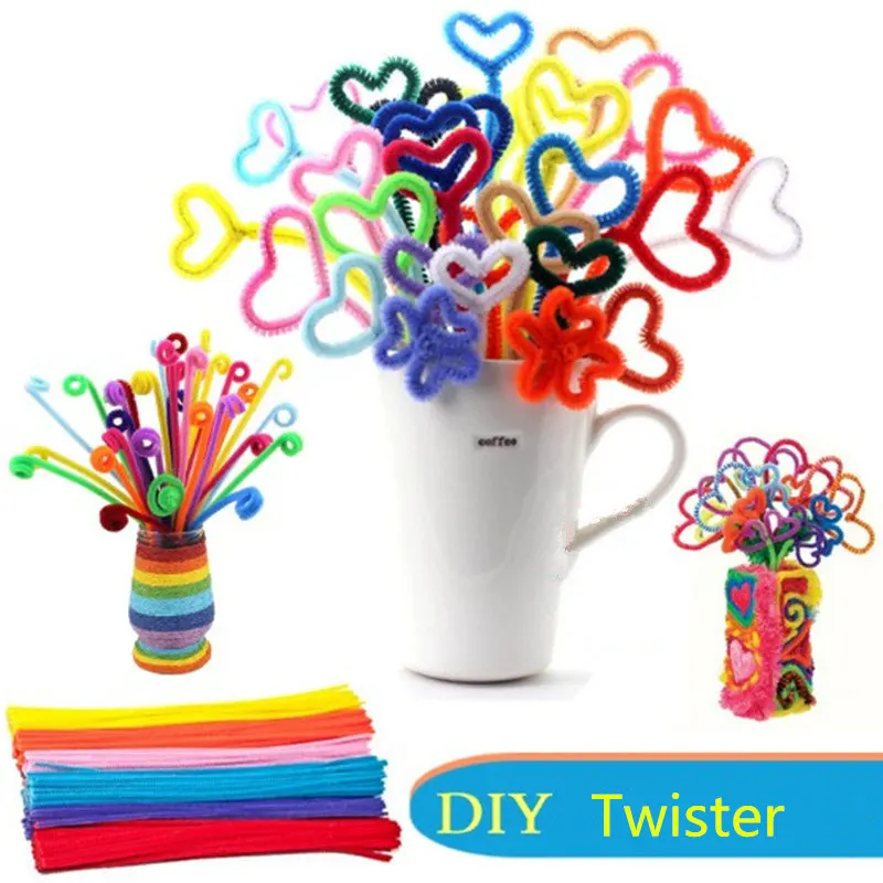 

50pcs 6mm Chenille Stems Pipe Cleaners Children Kids Plush Educational Toy Crafts Colorful Pipe Cleaner Toys Handmade DIY Craft