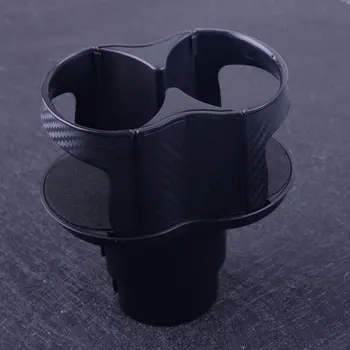 

DWCX Universal Two-in-one Carbon Fiber Style Car Center Console Drinking Bottle Water Cup Mounted Holder Rack