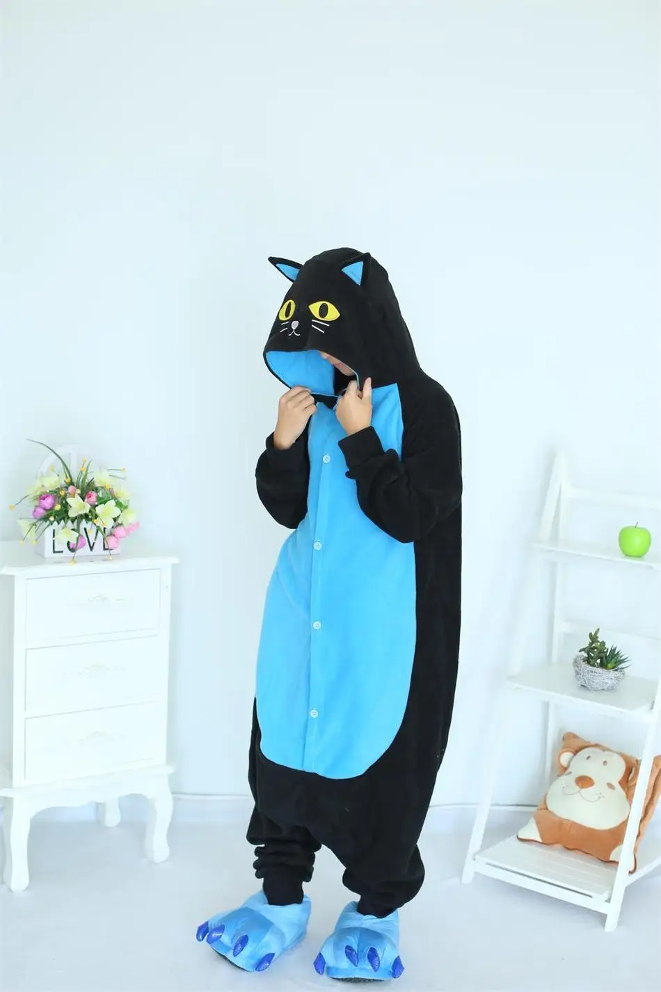 

Midnight Cat Onesies Black Cat Pajamas For Unisex Adult Pajamas Cosplay Costume Animal Onesie Sleepwear Jumpsuit