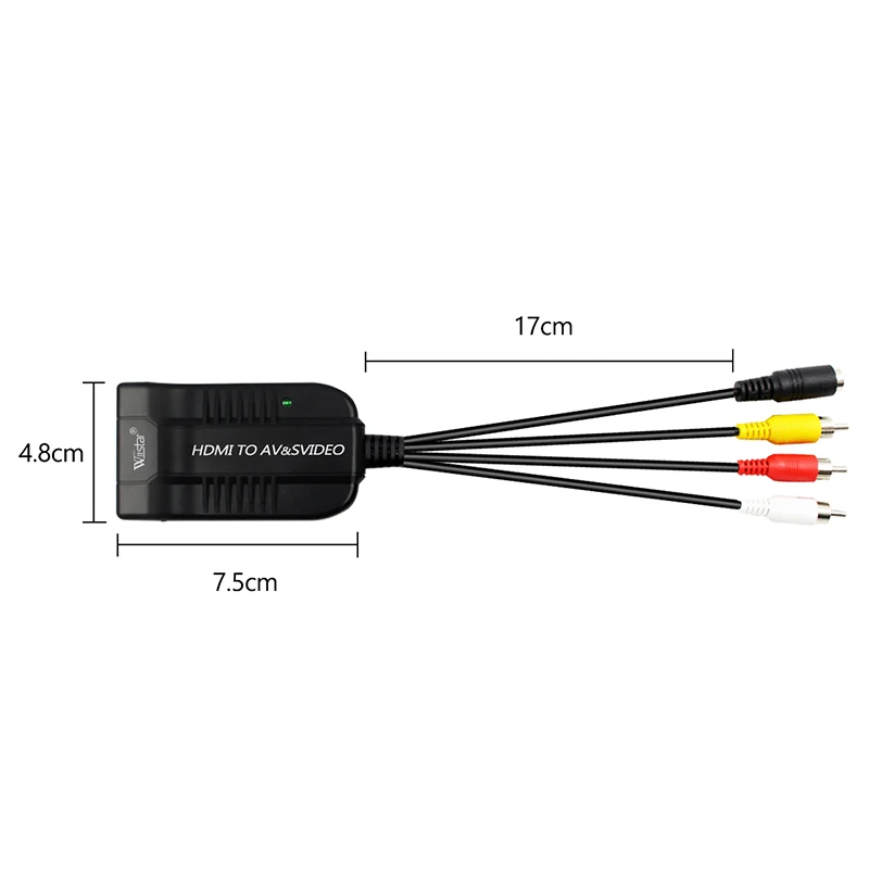 Адаптер Wiistar HDMI штекер AV CVBS S для видеоконвертера 1080P в композитный 3RCA адаптер