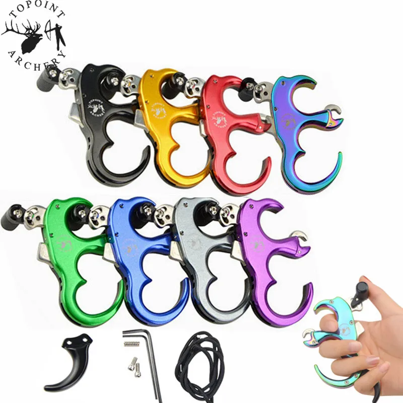 

1Pc Archery 3 And 4 Finger L/R Convertible Bow Release Automatic Release Stainless For Compound Bow Hunting Shooting Accessories