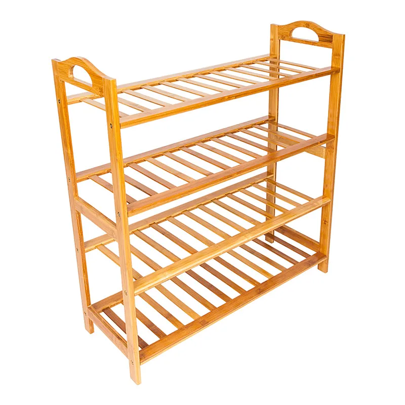 

12-Batten 4 Tiers Shoes storage Rack Bamboo Multilayer Natural Wooden Shoe Rack Organizer Shoe Cabinet Shelf Organiser Stand