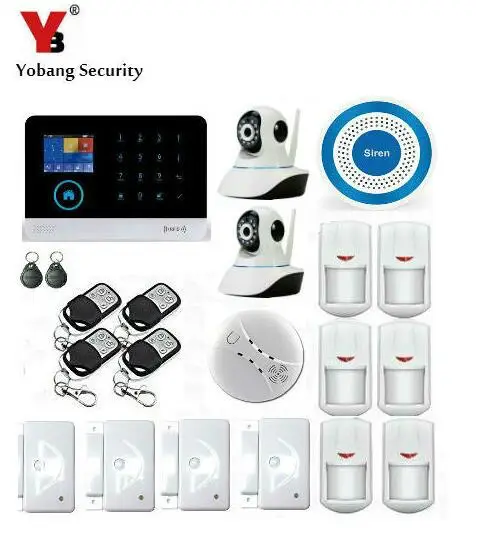 

YoBang Security 3G WCDMA/CDMA Wireless Home Office Security Burglar Alert System Support IOS Android APP WIFI Alarm System.