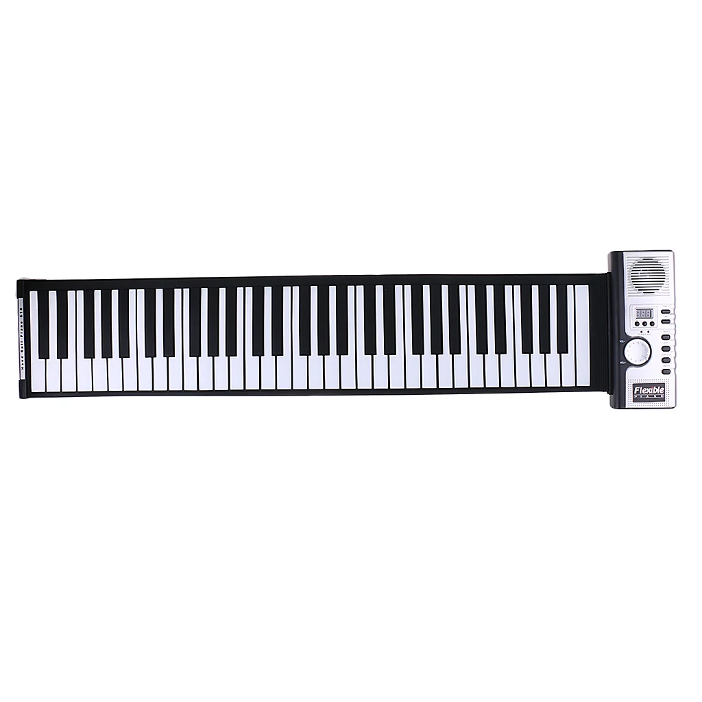 

61 Key Electronic Piano Silicon Flexible Roll Up Piano with Loud Speaker Soft Keyboard Kids Education Gift for Beginner Practice