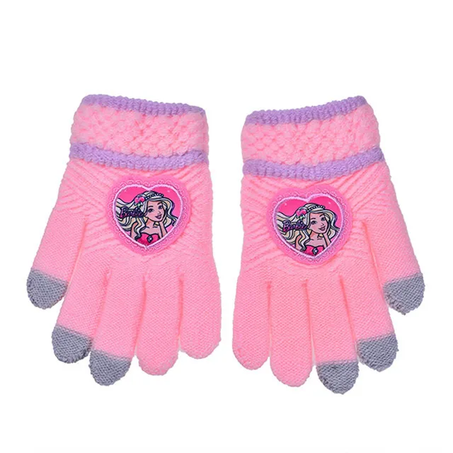 Barbie Acrylic Lovely Girl Gloves Winter Warm Fashion Touch Screen