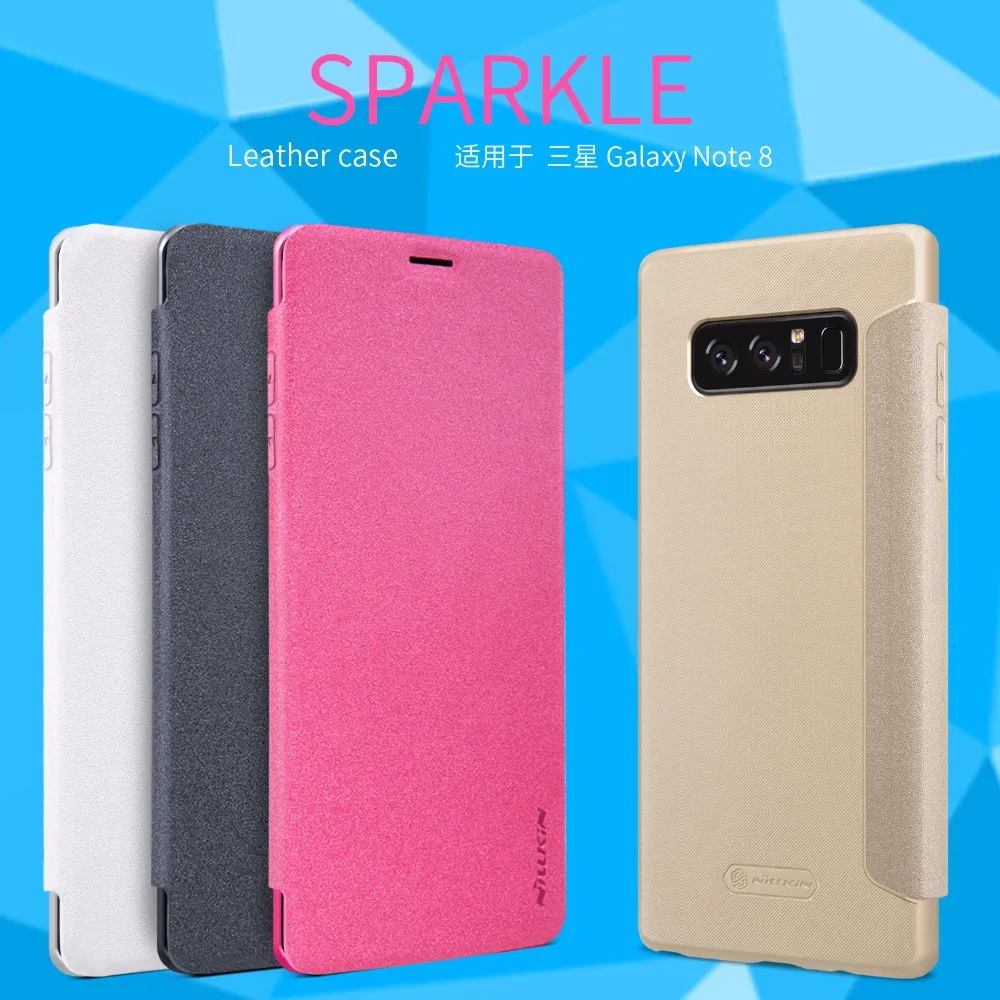 

NILLKIN Sparkle super thin leather case flip cover For Samsung Galaxy Note 8 Note8 case with Retailed Package
