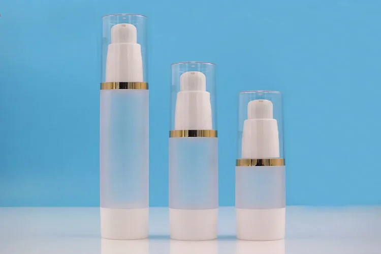 50ml plastic frosted airless bottle gold line lid for serum/lotion/emulsion/liquid foundation/eye essence/skin care packing | Красота и