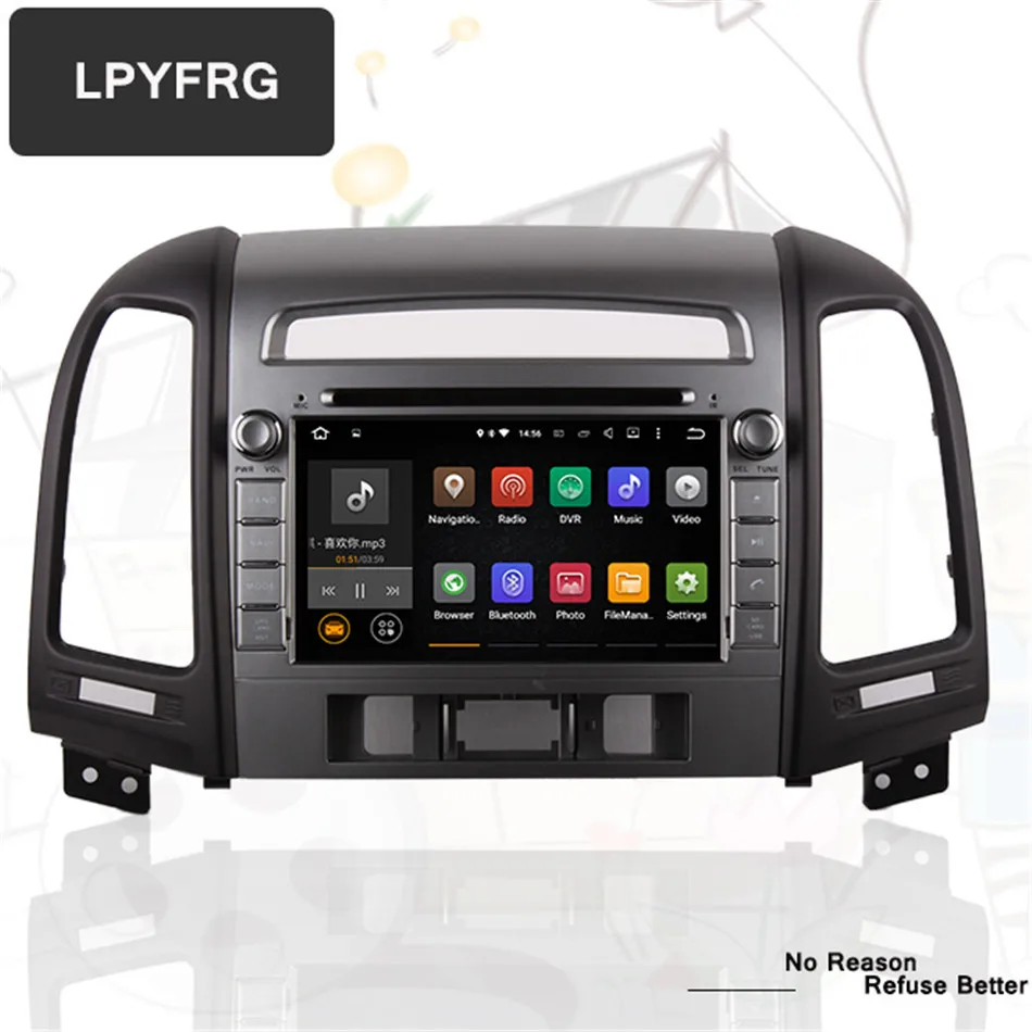 Автомобильный DVD-плеер 4 Гб ОЗУ 1024*600 восемь ядер android 10 0 подходит для Hyundai SANTA FE 2006