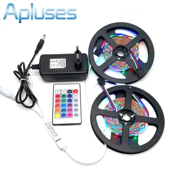 

10M SMD 3528 RGB LED Strip Set + 24Key IR Controller + 12V 3A Power Supply Adapter