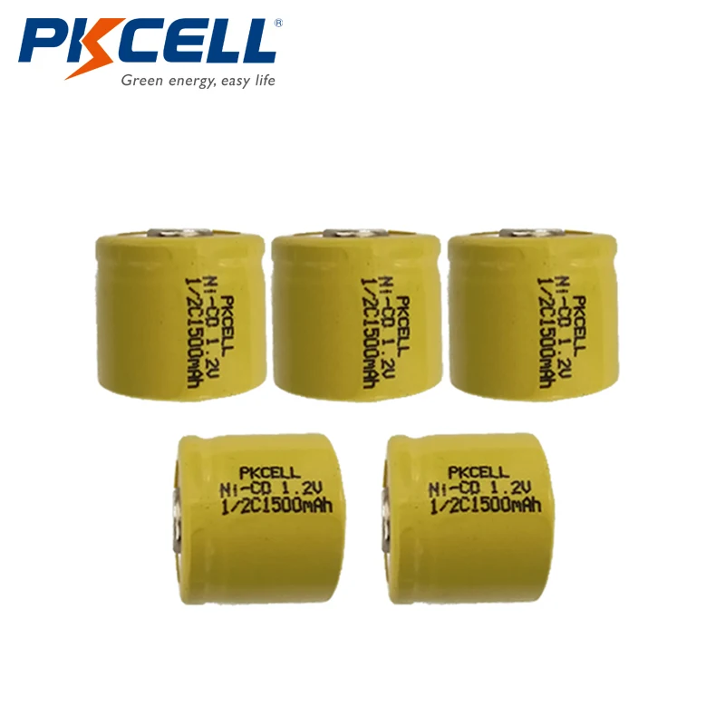 Аккумуляторная батарея PKCELL Ni Cd 1/2C 1500 мАч 1 2 в 5 шт.| |