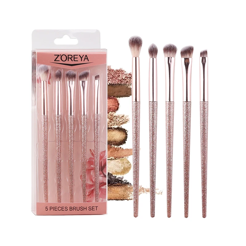 

5Pcs/set Eye Makeup Brush Set Face Brush Kit Foundation Concealer Eyeshadow Eyebrow Eyelash Glitter Handle Brochas Maquillaje