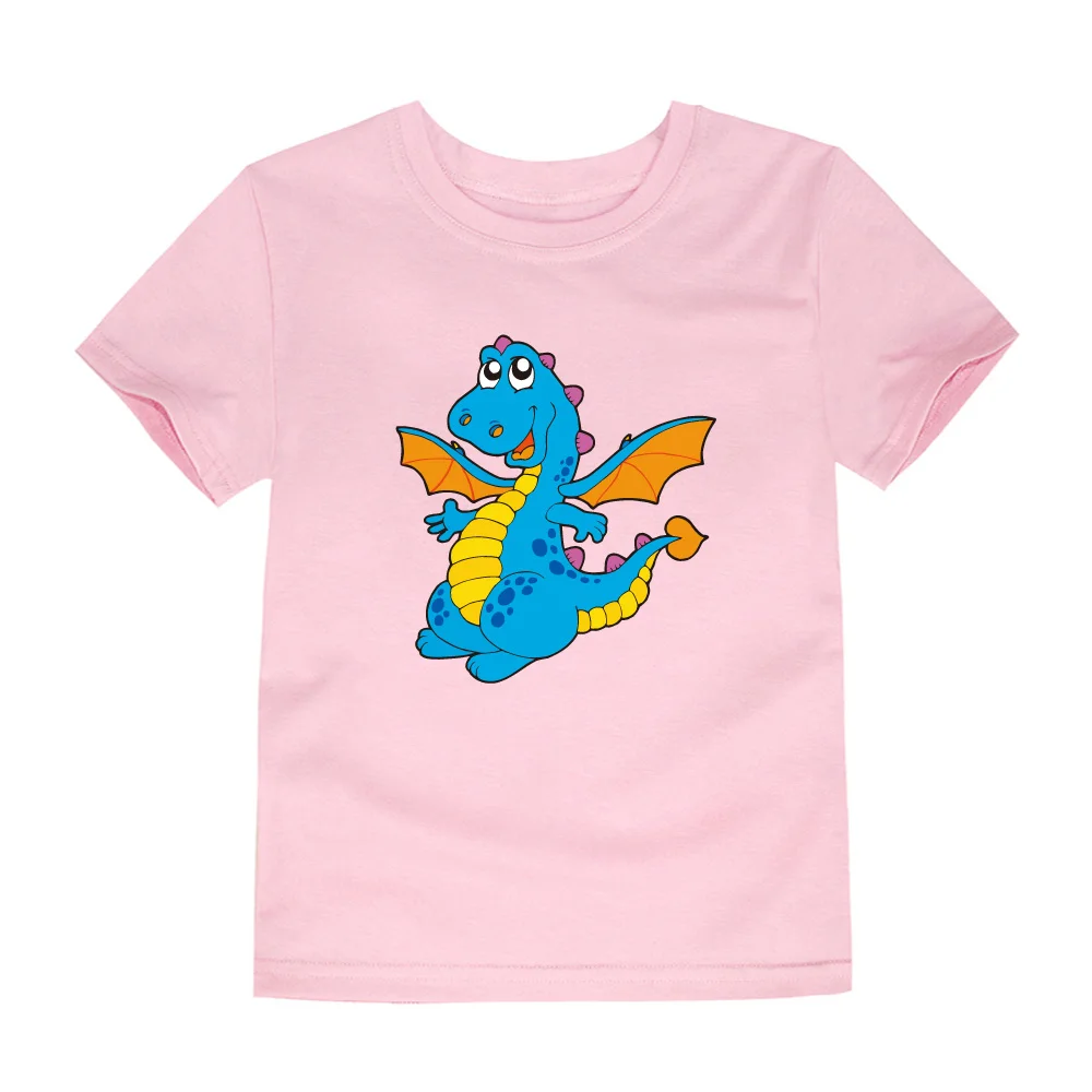 Детская футболка для девочек летняя одежда из хлопка с короткими рукавами летние Повседневное Топы И Футболки для мальчиков птерозавры футболки - Цвет: TTV10