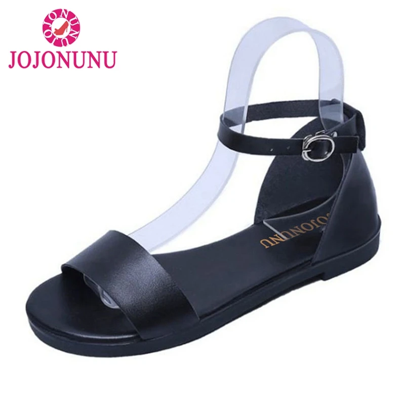 JOJONUNU Women Flats Sandals Ankle Strap Shoes Woman Solid Color Flat Sandals Summer Beach Shoes Woman Sandals Size 35-39 JOJONUNU Women Flats Sandals Ankle Strap Shoes Woman Solid Color Flat Sandals Summer Beach Shoes Woman Sandals Size 35-39