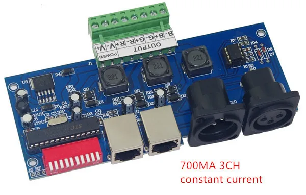 

DC12-24V constant current 700ma 3CH dmx Controller DMX512 decoder For 3528 5050 led strip modules