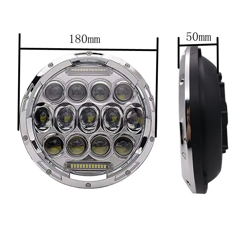  7 Inch Refit Round Motorcycle H4 Headlight Headlamp with Lamp Housing and Headlight Brackets led he - 32956343707