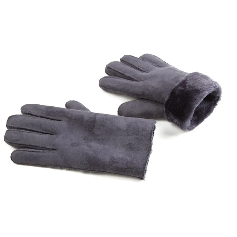 Faux Leather Fashion Woman Full Finger Suede Mittens Hot Sale Women Men Cashmere Unisex Winter Warmer Wrist Gloves