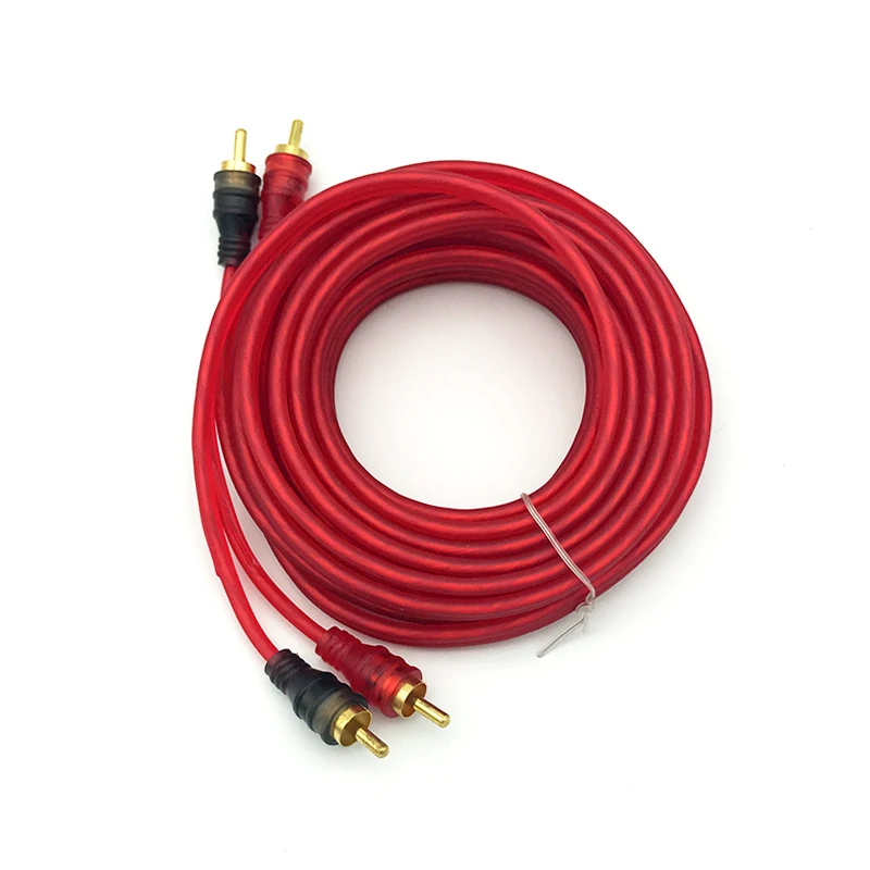 

5m 2 RCA to 2 RCA Plug Car Audio Cable Automobile Amplifier System Braided Copper Cables car-styling