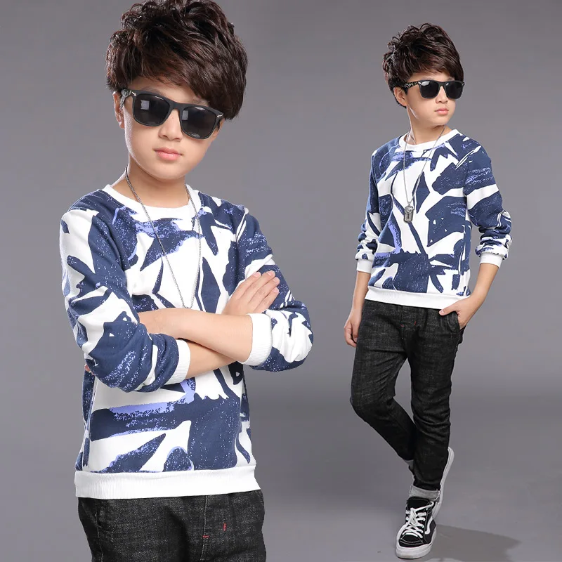 

Spring and autumn 2018 Boys T Shirt Children Clothing Long Sleeve Print Kids Tees Tops Casual All-Match Cotton Boy Costume