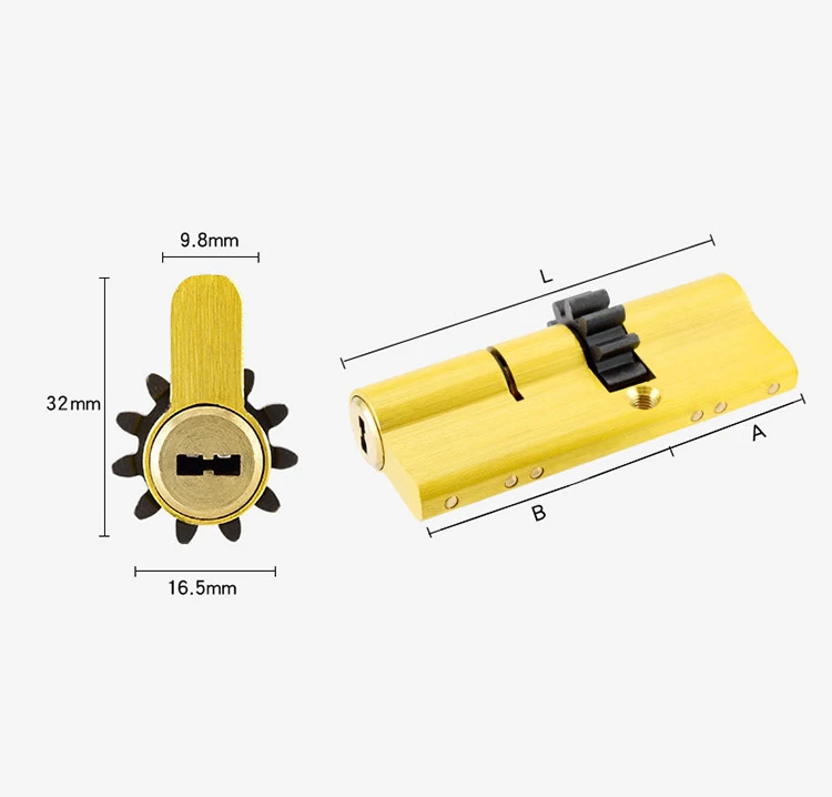 Цилиндр 11 зубьев шестерни двери цилиндр 63 68 73 80 93 95 мм замок сердечник безопасности латунь двойная пружина супер с AB ключи