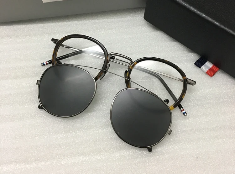 Najtaniej Thom fashional okulary vintage rama dla mężczyzn i kobiet TB710 krótkowzroczność okulary spektakl z klips polaryzacyjny okulary z pudełkiem