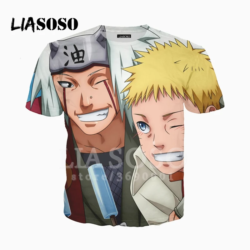 LIASOSO 3D принт для женщин и мужчин аниме Наруто Jiraiya Uzumaki Лягушка футболка Летняя